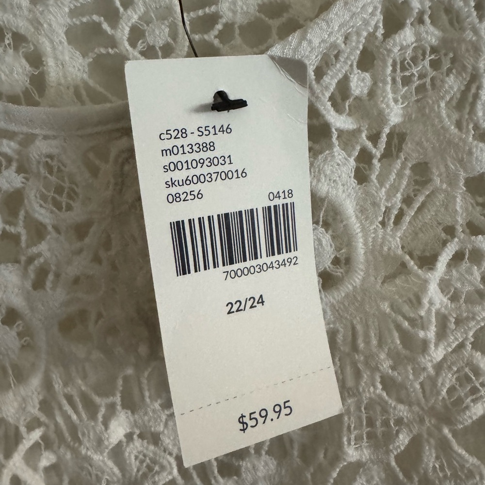 Lane Bryant White Lace Women's Top 22/24 - Picture 3 of 4